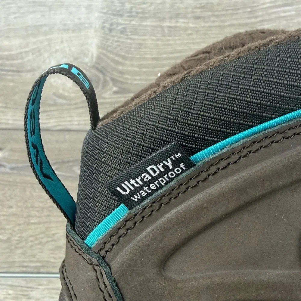 Vasque Snowblime Waterproof 200g Insulated Women's Sz 8M Brown Leather Teal Boot